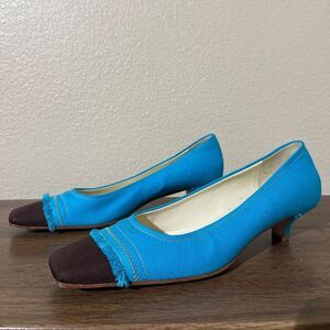 Prada Turquoise and Chocolate Heels